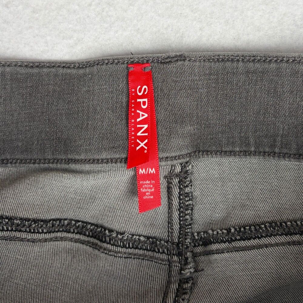 SPANX Distressed Denim Skinny Pants Women's M Gray High Rise Jeggings Casual EUC - Picture 7 of 9